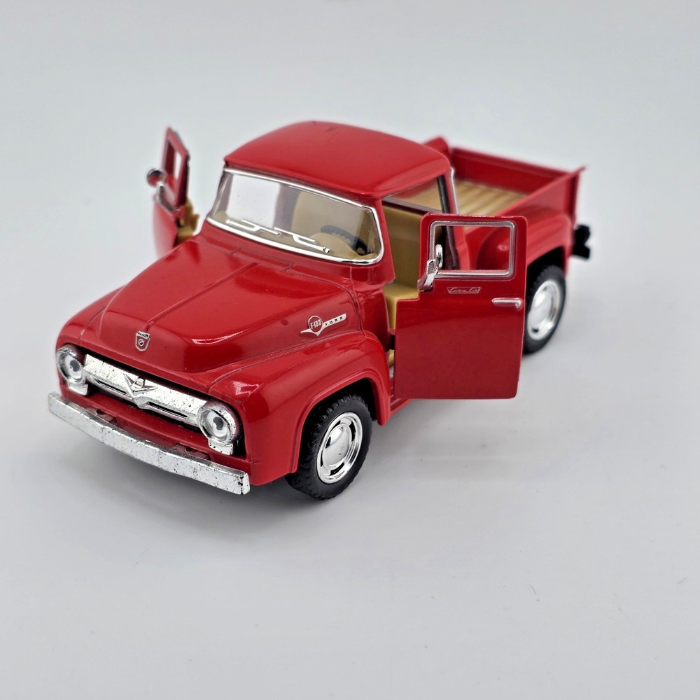 Kinsmart 1956 Ford F-1-00 Pickup Truck Scale 1/38 Red Pull Back